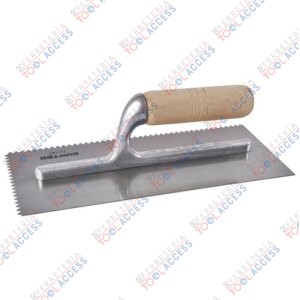 Llana dentada triangular de acero al alto carbón con mango de madera 10 remaches, 11"X5"